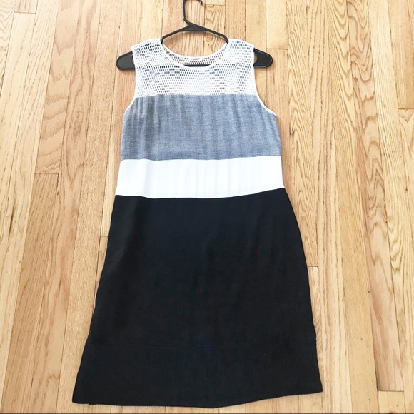 L’Agence Colorblock Mesh Shift Dress Sz 4 - Picture 2 of 7